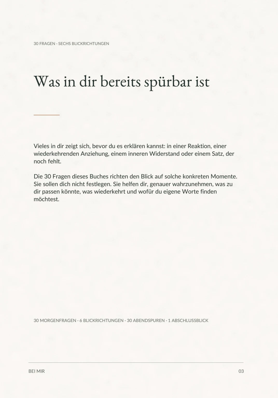 Einführung in die Blickrichtung von BEI MIR