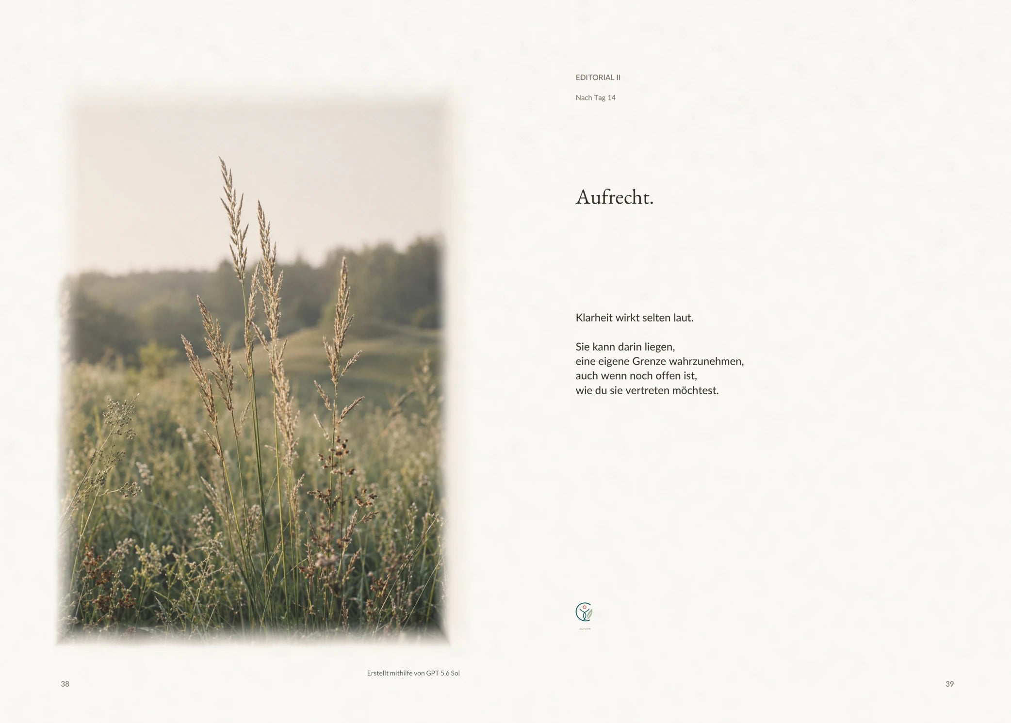 Zweite Editorial-Doppelseite aus GRENZEN
