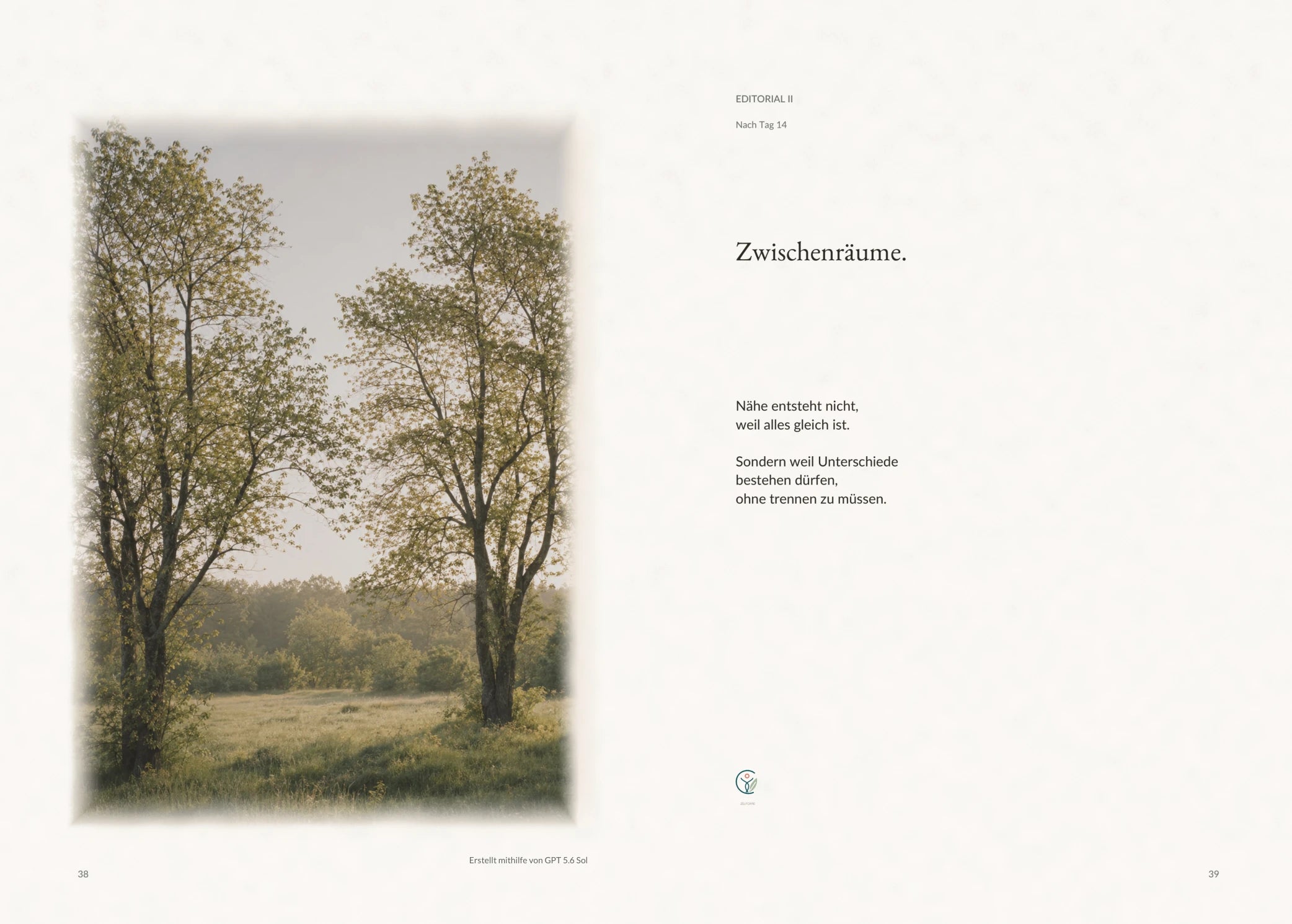 Zweite Editorial-Doppelseite aus VERBUNDEN
