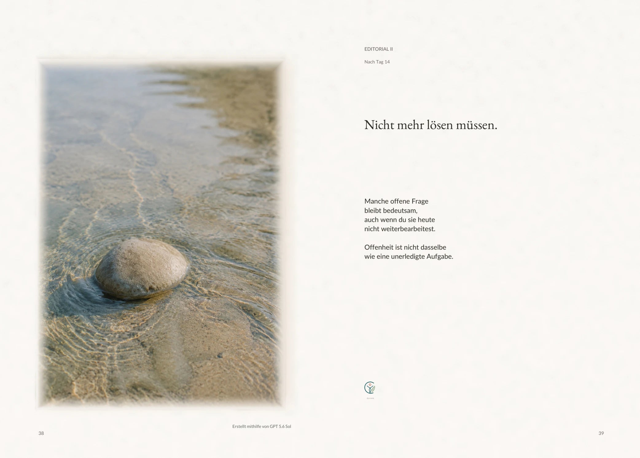Zweite Editorial-Doppelseite aus LOSLASSEN
